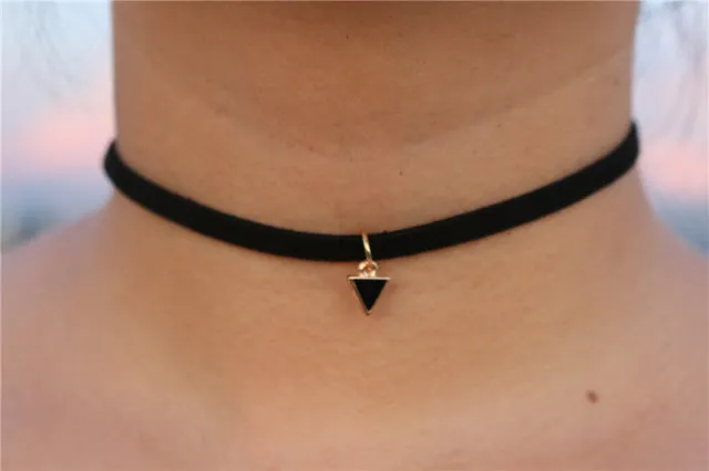 Choker Necklaces Men Women Black Velvet Suede Leather Short Collares Fashion Jewelry Gothic 90's Bijoux Steampunk Christmas Gift