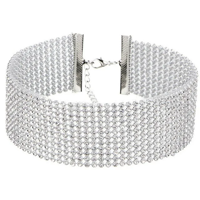 Crystal Rhinestone Choker White/Multi