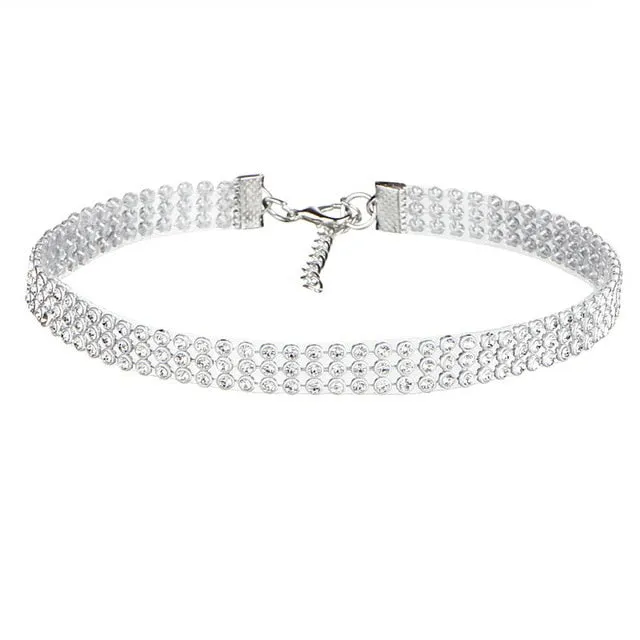 Crystal Rhinestone Choker White/Multi