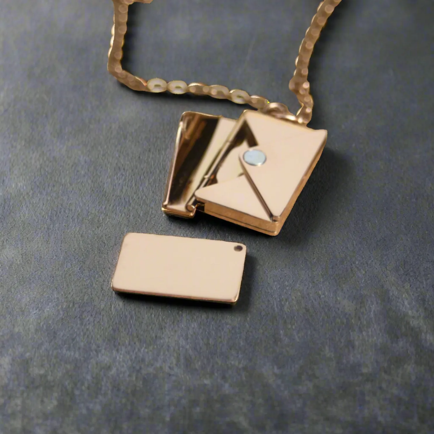 Custom Letter Envelope Pendant Necklace Customized Stainless Steel