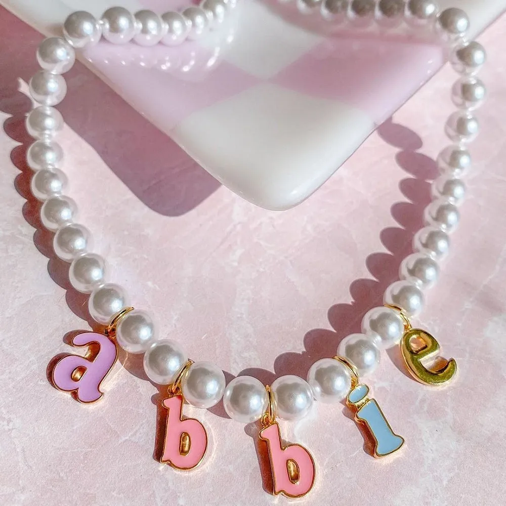 Custom Pearl Name Necklace