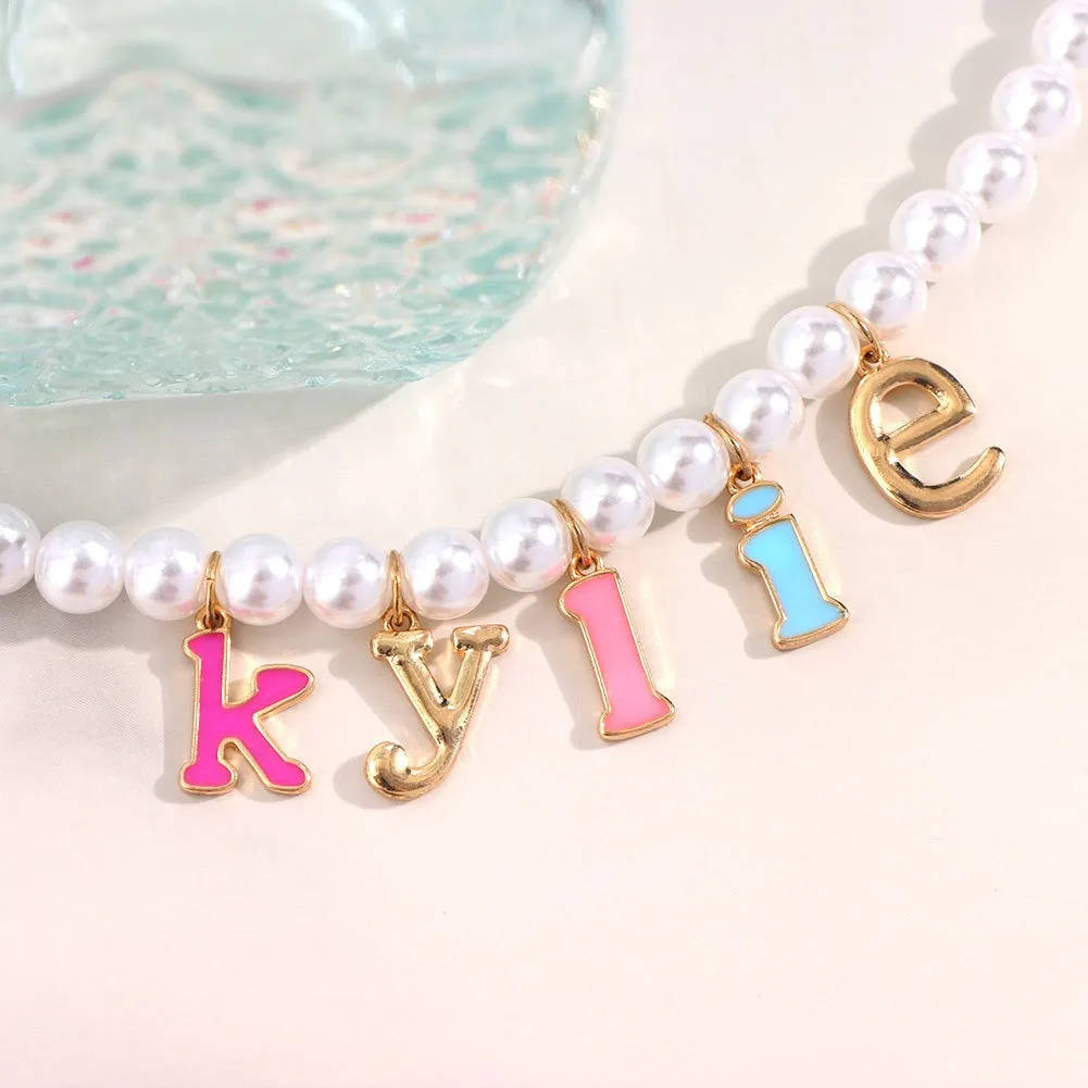 Custom Pearl Name Necklace