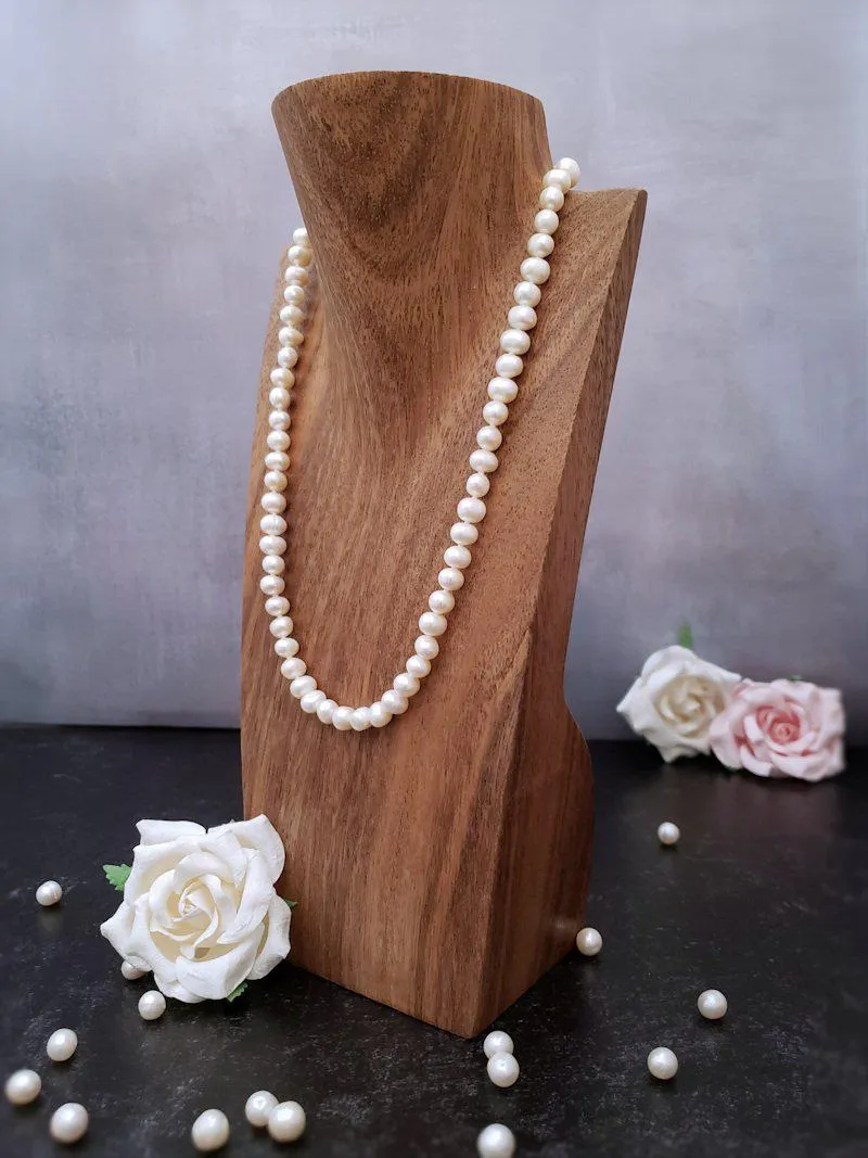 Dainty Pearl Necklace - Ivory or Peach Mix