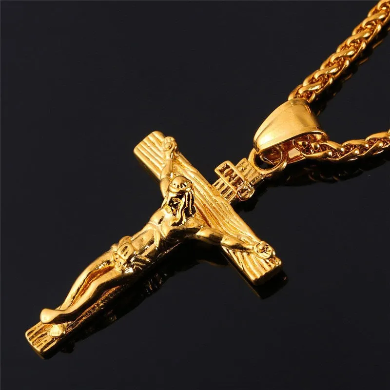 Easter Jesus religious cross pendant