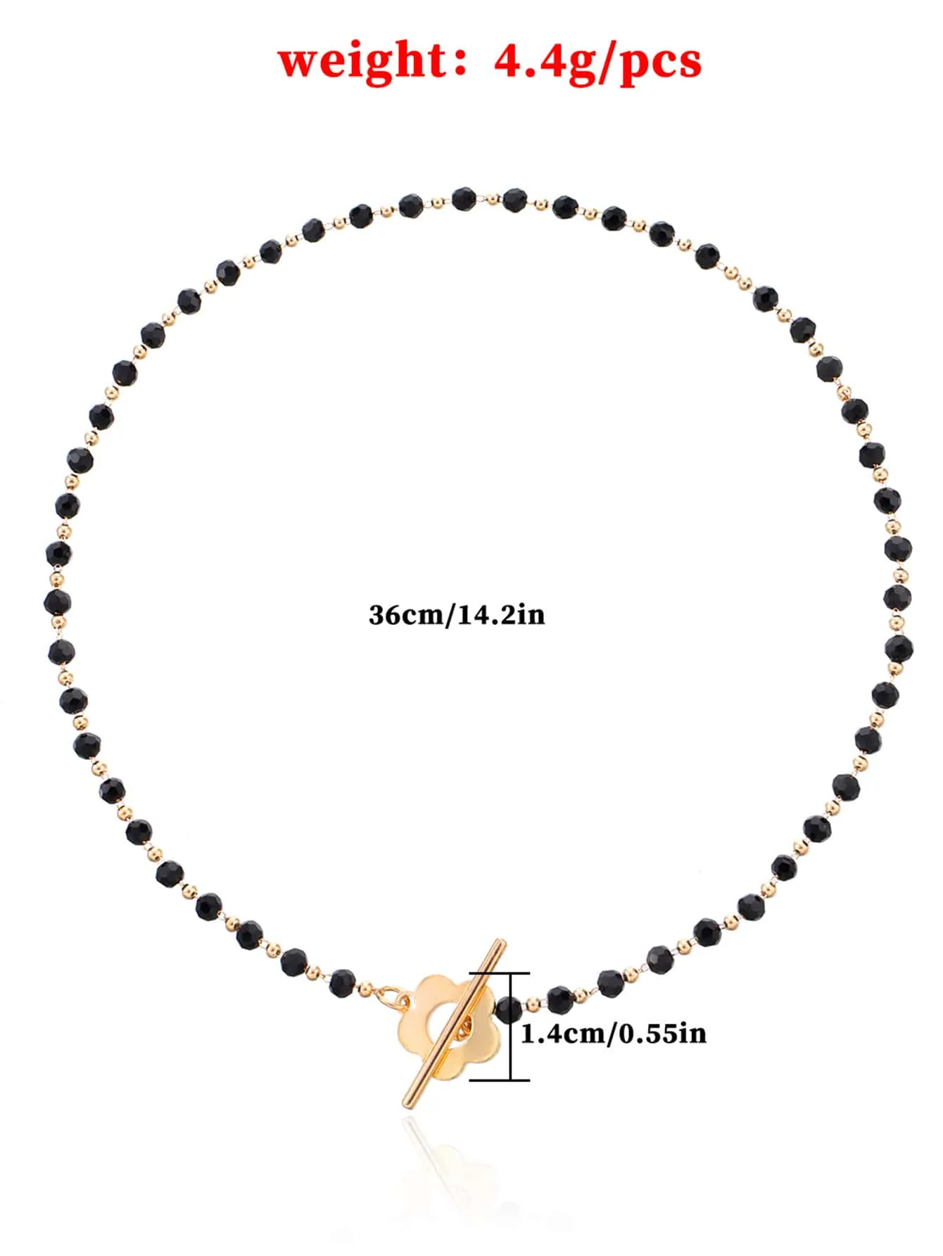 Elegant Black Artificial Crystal Glass Necklace For Women Novelty Necklace