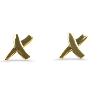 Estate 14k Yellow Gold "X" Stud Earrings