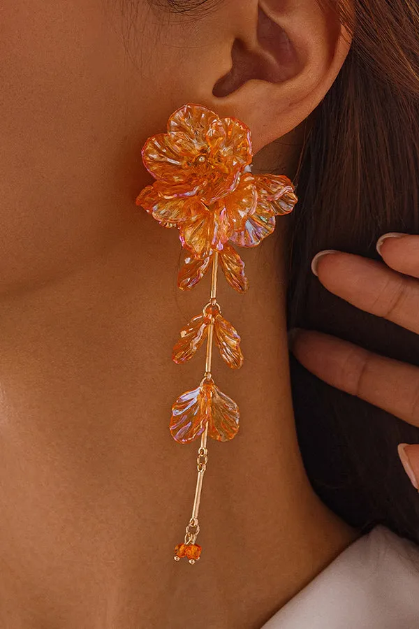 Fashionable Tassel Floral Mermaid Pearlescent Earrings