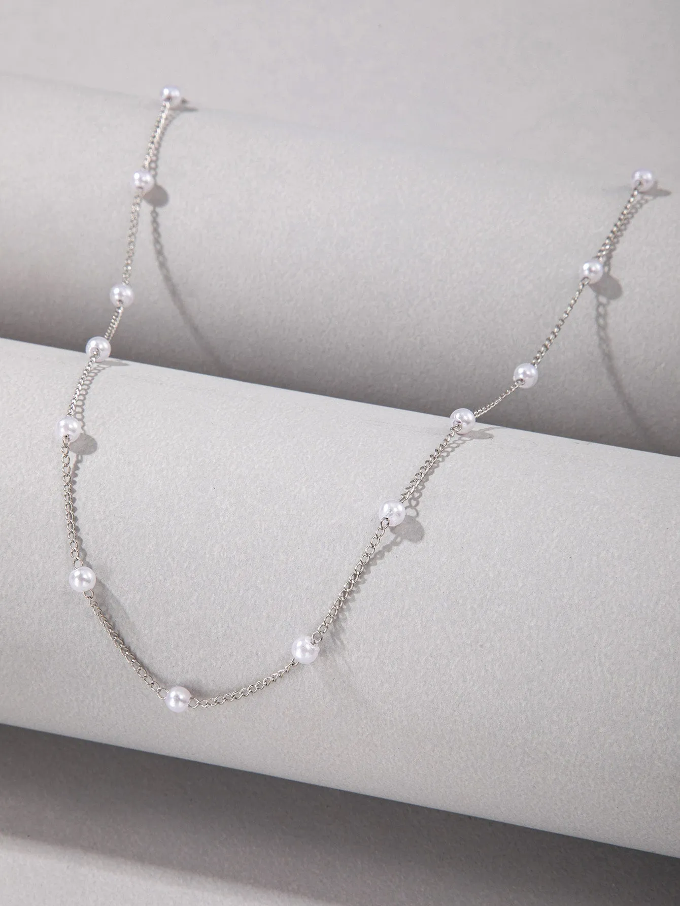 Faux Pearl Decor Necklace Elegant Necklace for Women Fashion Jewelry