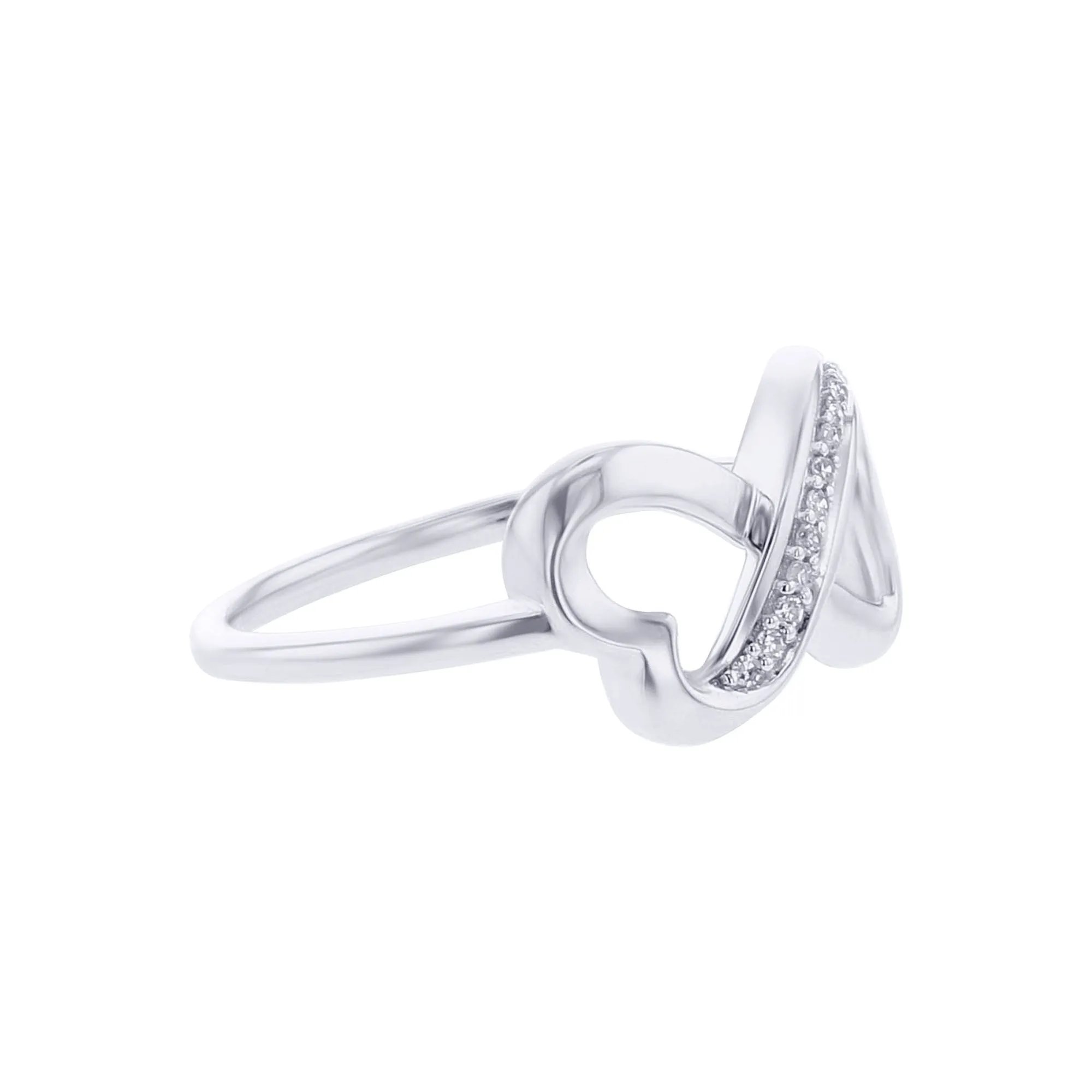 Follow Your Heart Silver Diamond Ring