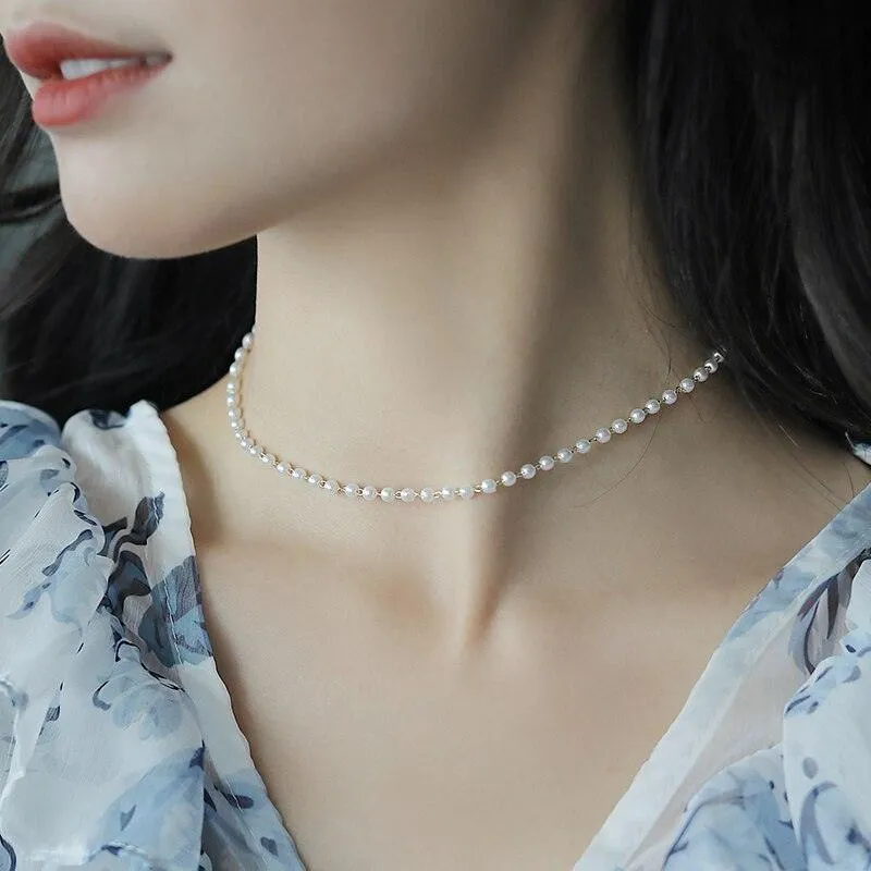 French Romantic Small Pearl Necklace