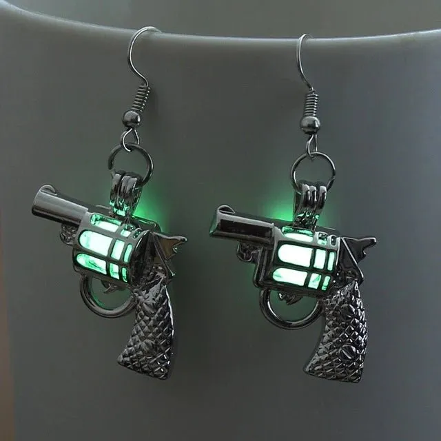 Glow-in-the-dark Pistol Earrings