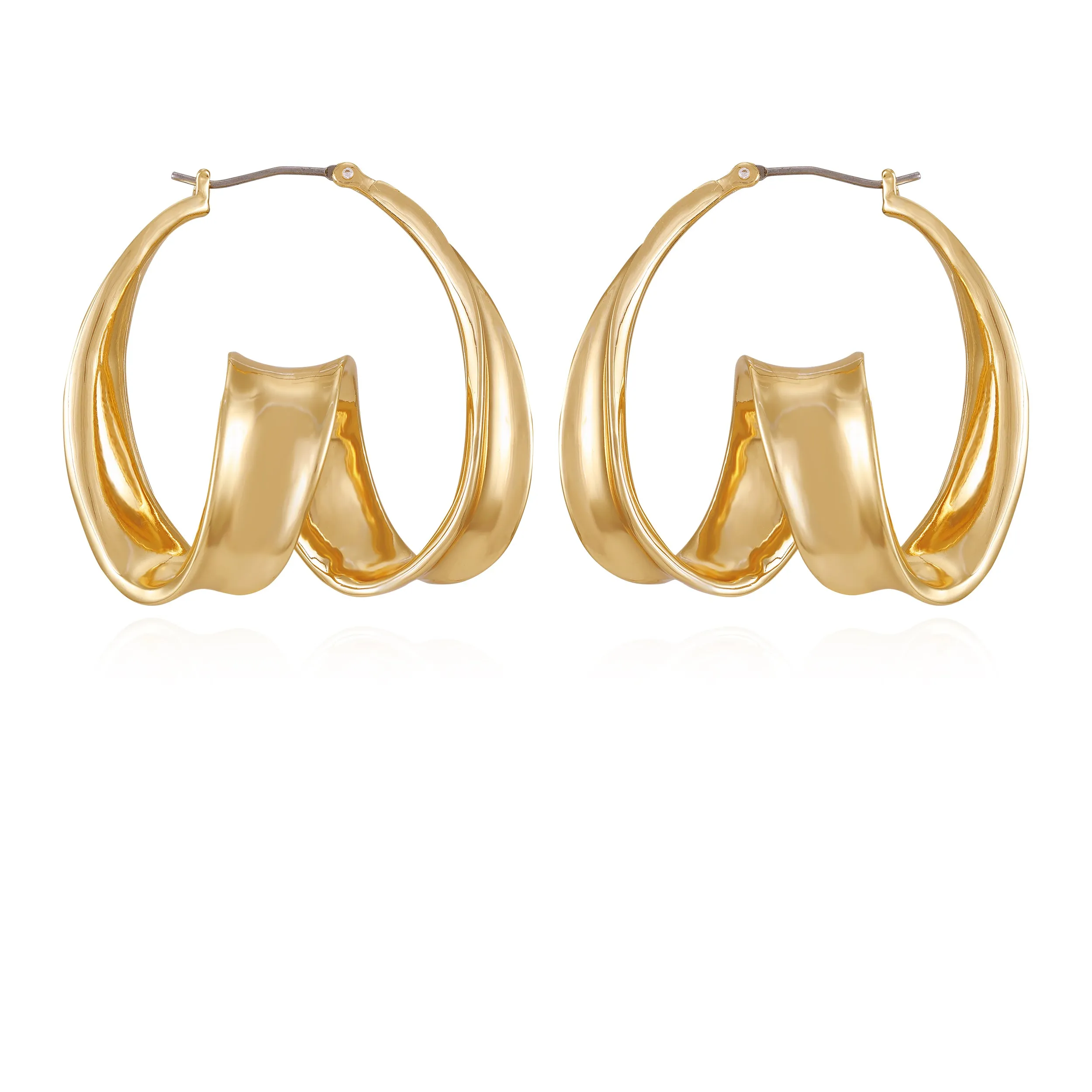 Goldtone Spiral Hoop Earrings