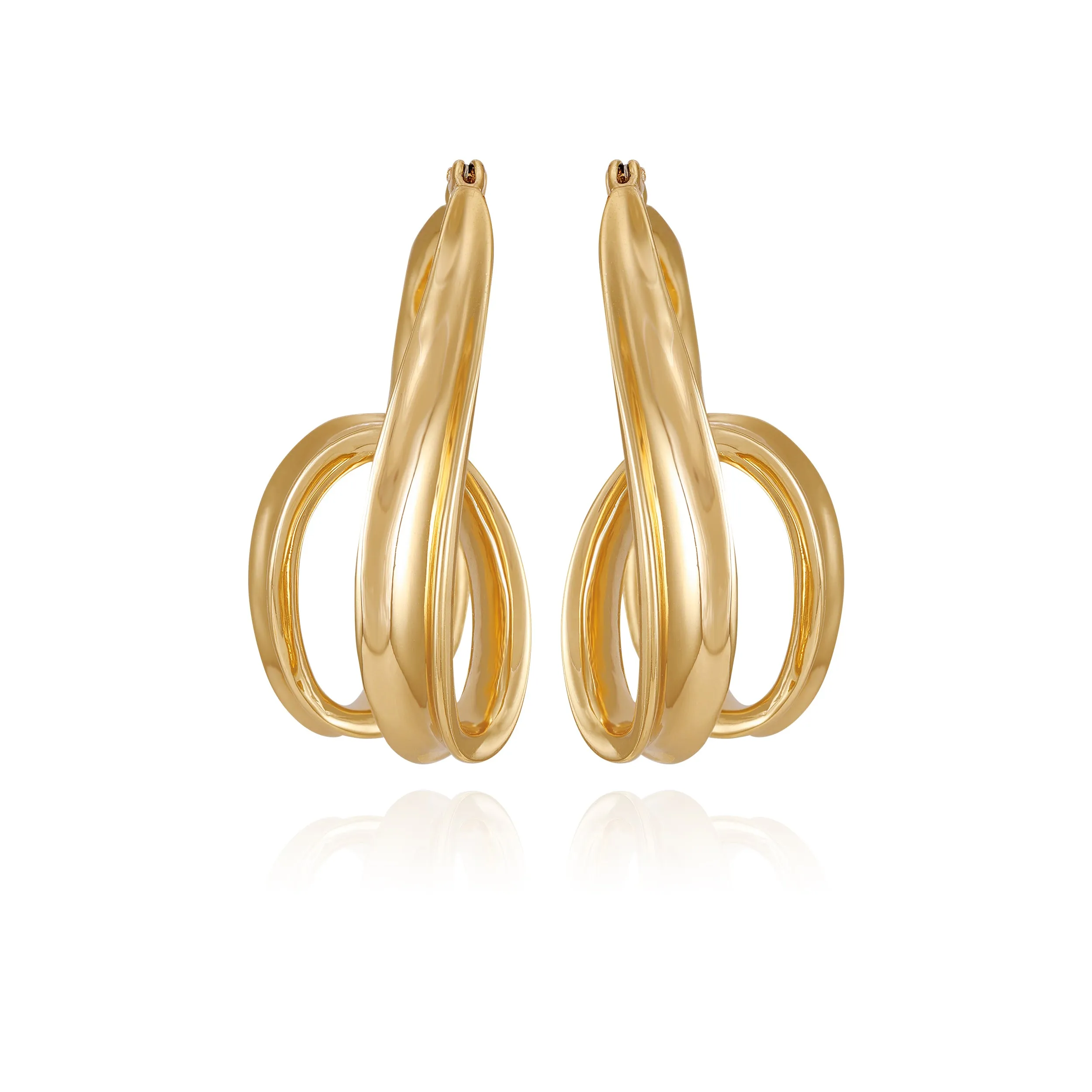 Goldtone Spiral Hoop Earrings