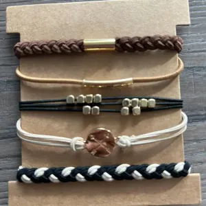 Hair Tie Bracelet Set black/brown