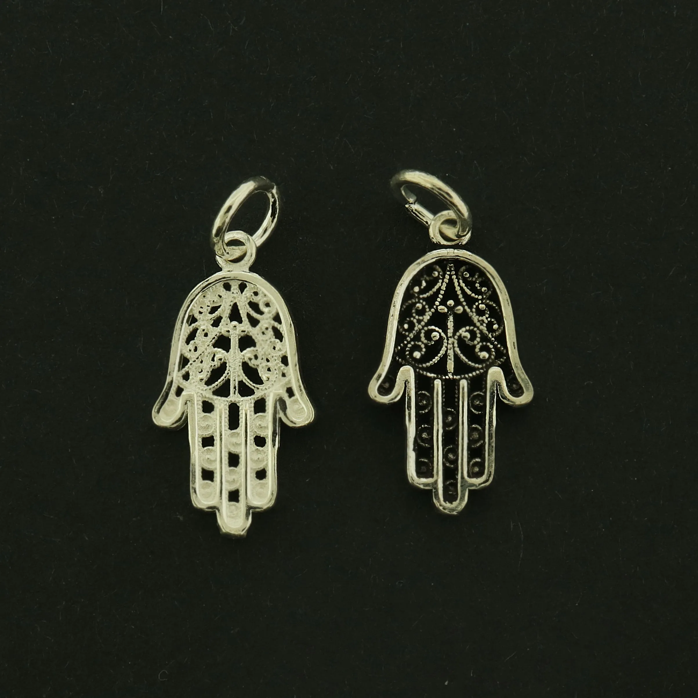 Hamsa Sterling Silver Charm - Spiritual Pendant - Choose Your Tone!