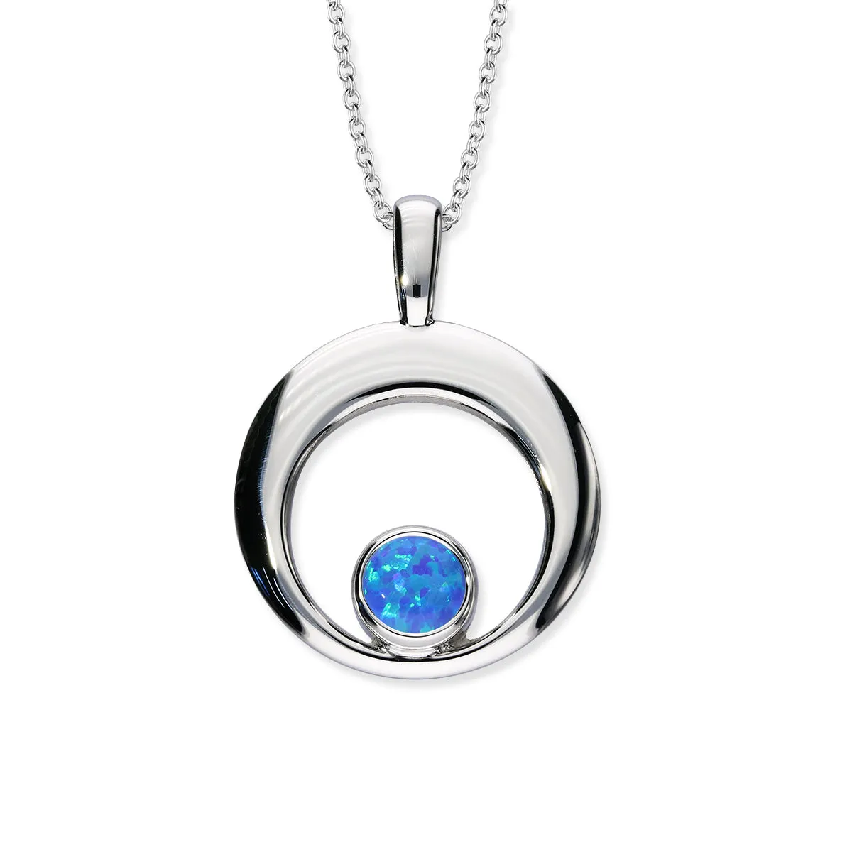 Harlequin Silver Pendant SP273 White Opal