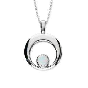 Harlequin Silver Pendant SP273 White Opal