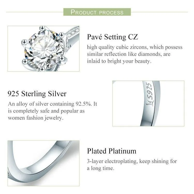 High Quality 925 Sterling Silver Princess Square AAAA  CZ WEdding Bridal Ring