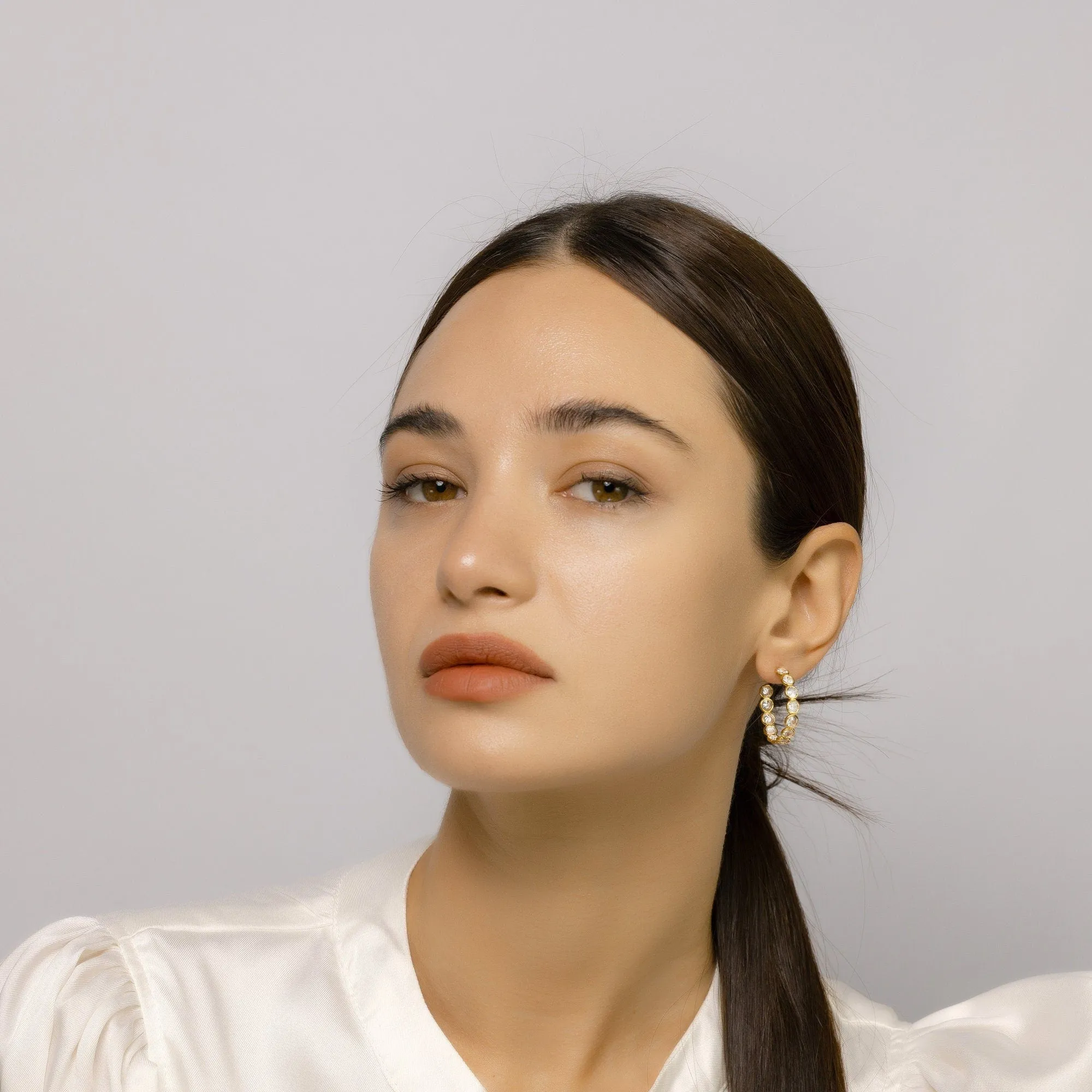 Hoop Earrings with Crystals