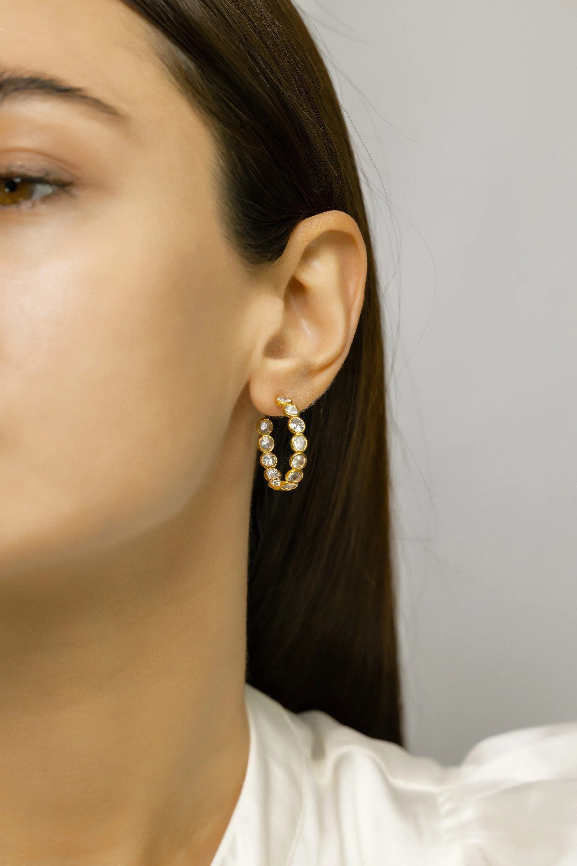 Hoop Earrings with Crystals