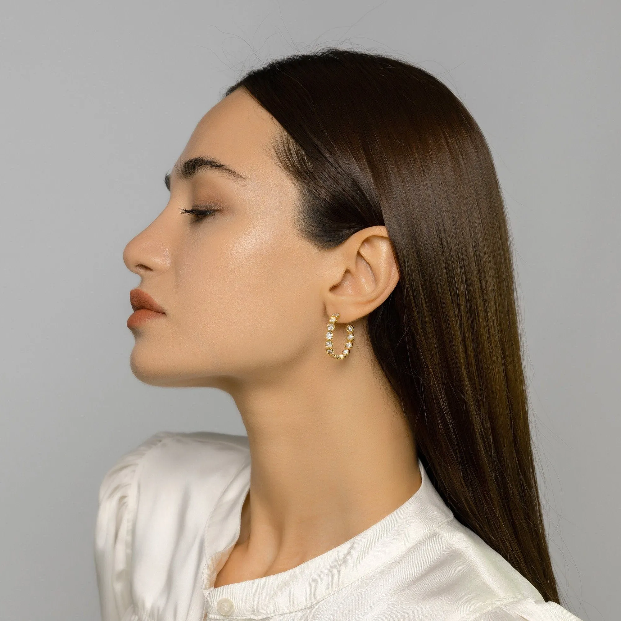 Hoop Earrings with Crystals