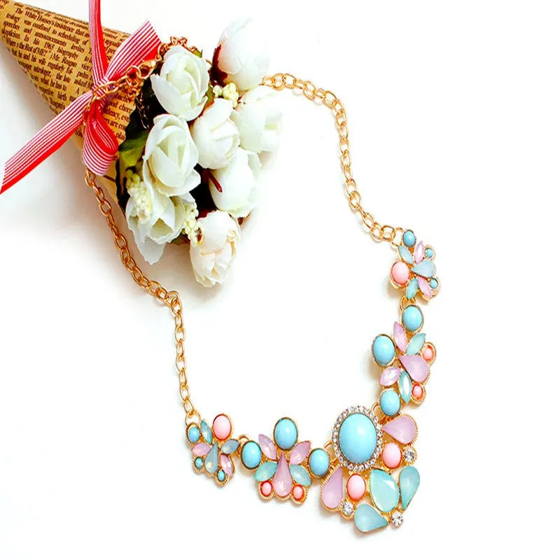 Hot Sweet Elegant Women Bohemian Bib Choker Necklace & Fresh Candy Color Pendant Necklaces