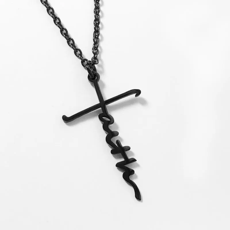 Jesus Titanium Steel Cross Pendant