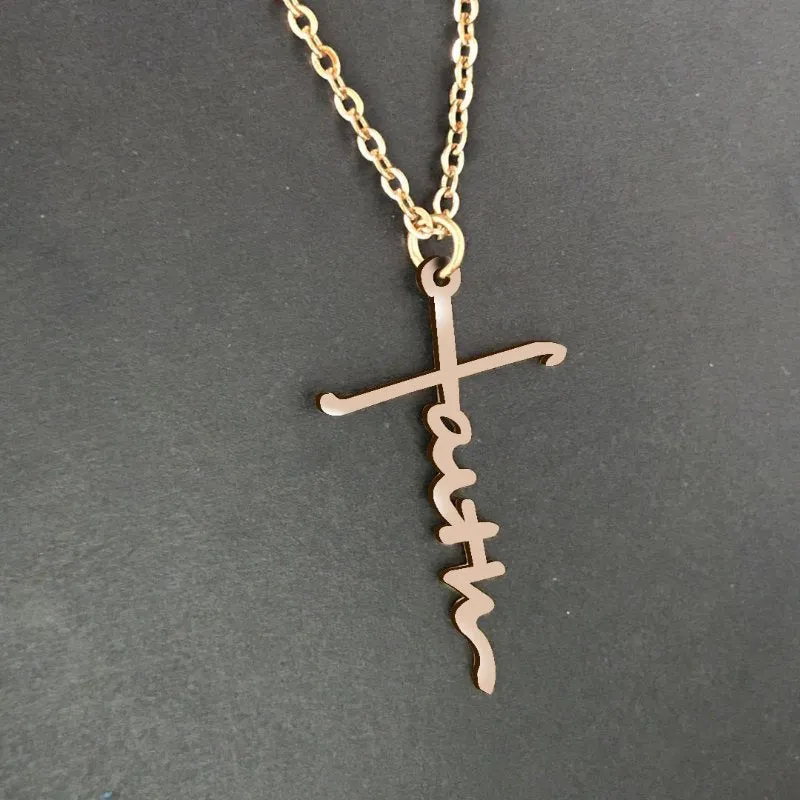 Jesus Titanium Steel Cross Pendant