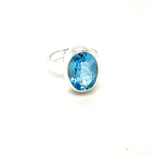 Kaleidoscope Oval Swiss Blue Topaz ring