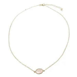 Katie, Rose Quartz Necklace Gold Vermeil