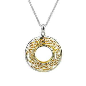 Keith Jack Sterling Silver   22k Gilded Window to the Soul Large Round Pendant