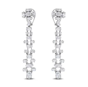 Ladders Diamond Earrings (14.82 ct Diamonds) in White Gold