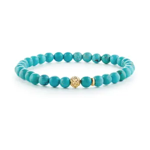 LAGOS Caviar Icon Turquoise Gold Station Bead Bracelet