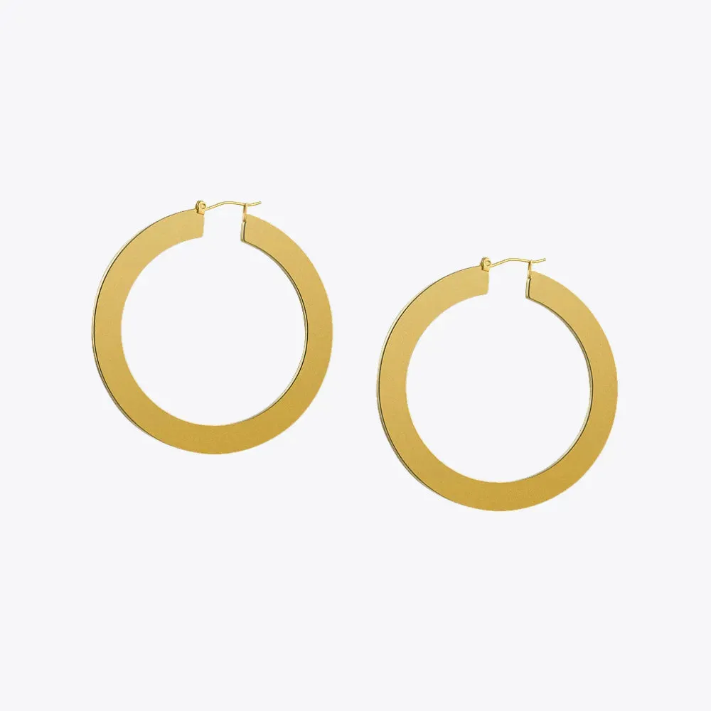 Large Hoop Earrings Matte Gold color Stainless Steel Circle for Women Jewelry