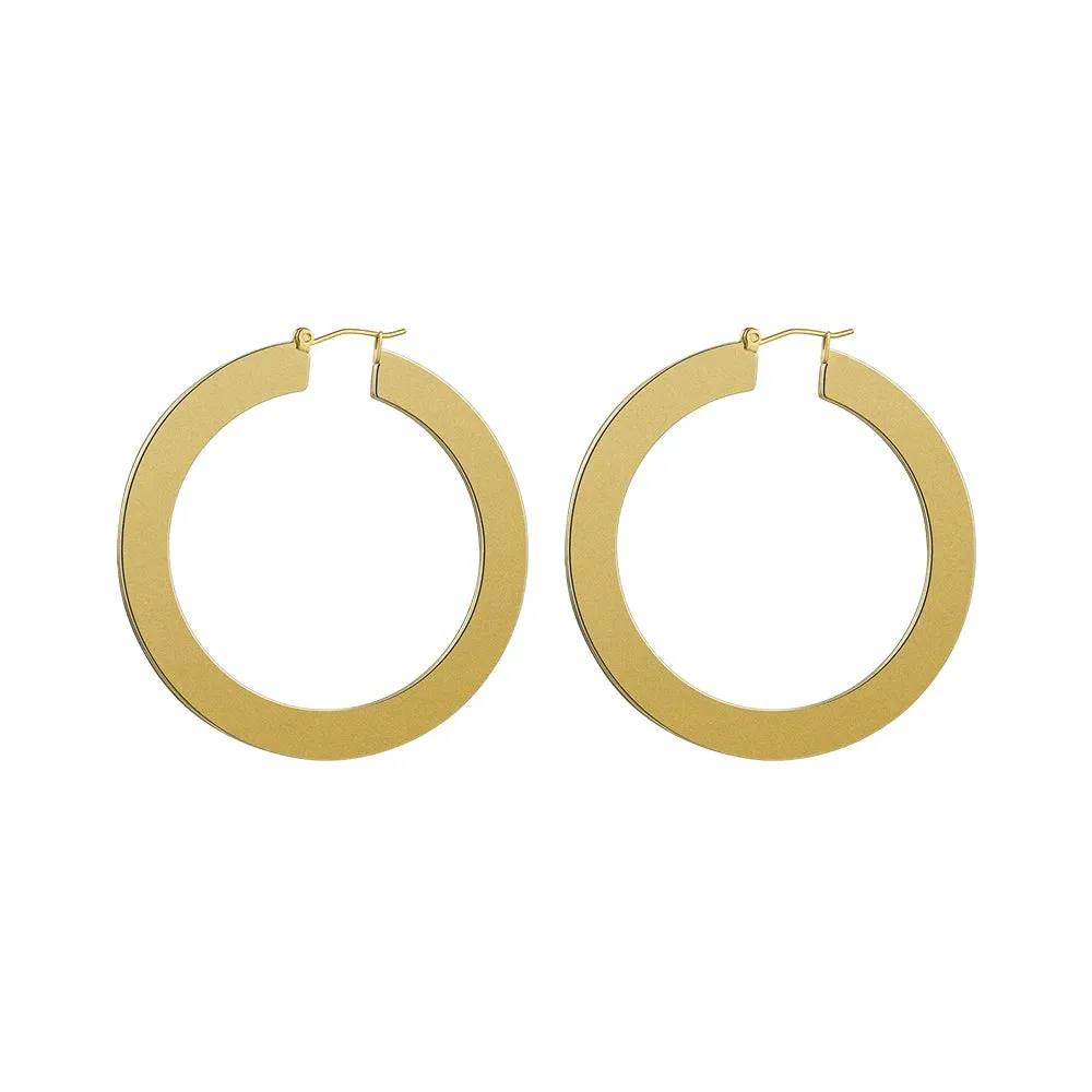 Large Hoop Earrings Matte Gold color Stainless Steel Circle for Women Jewelry