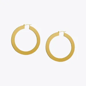 Large Hoop Earrings Matte Gold color Stainless Steel Circle for Women Jewelry