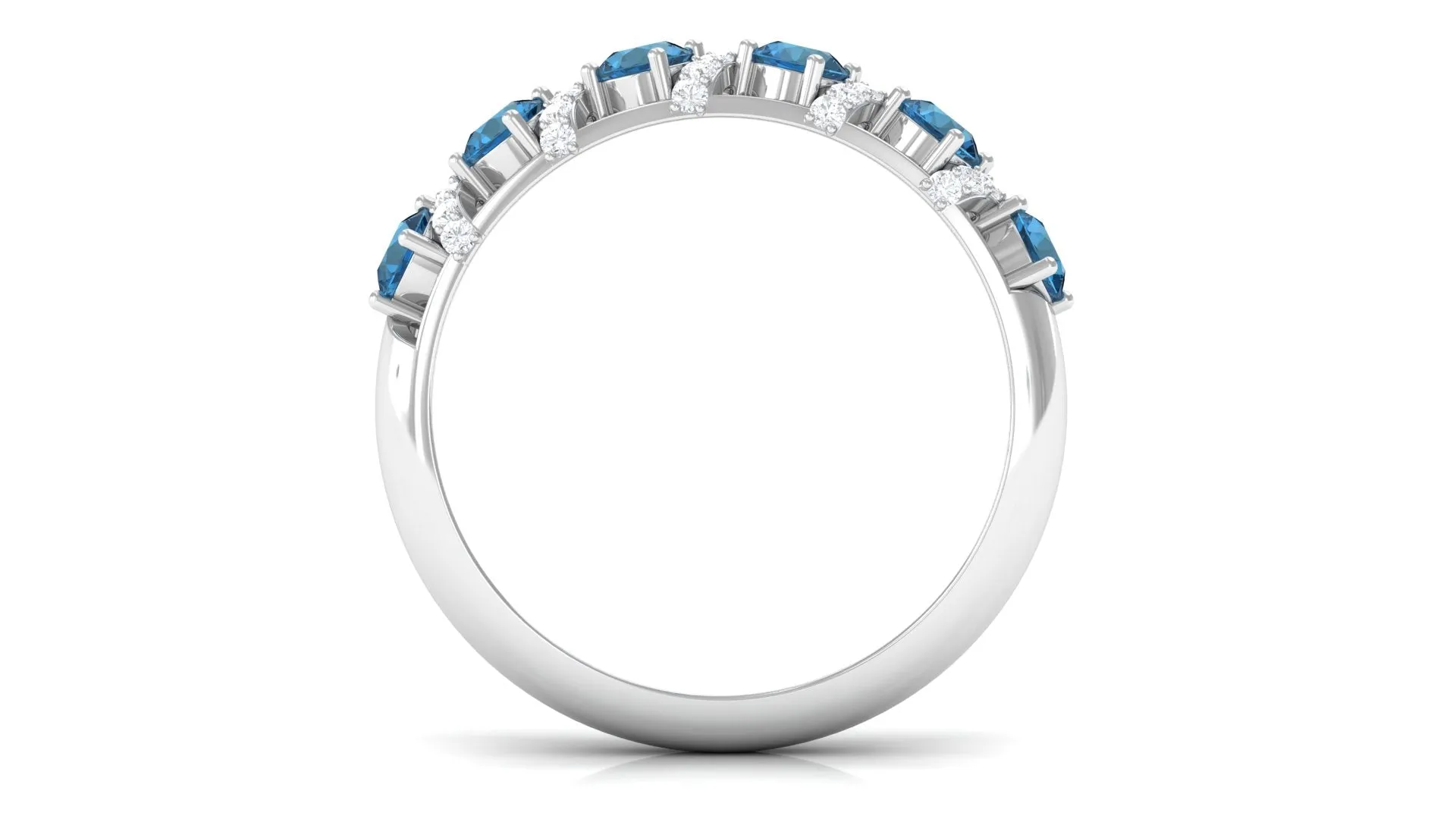 London Blue Topaz and Diamond Designer Anniversary Ring