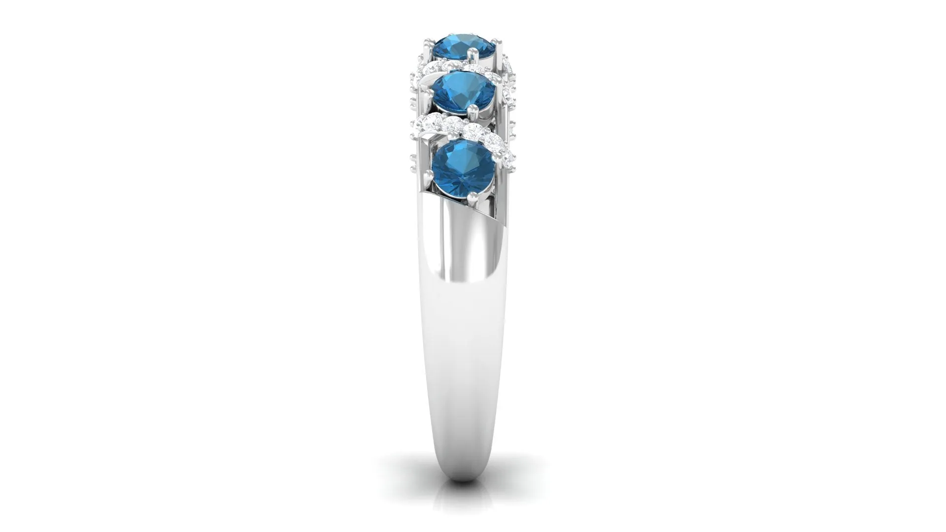 London Blue Topaz and Diamond Designer Anniversary Ring