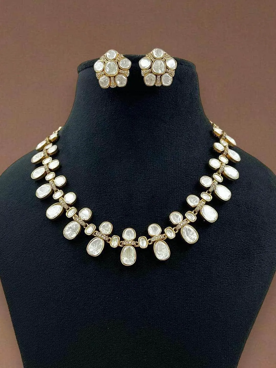 Long Kundan Pearl Necklace Set