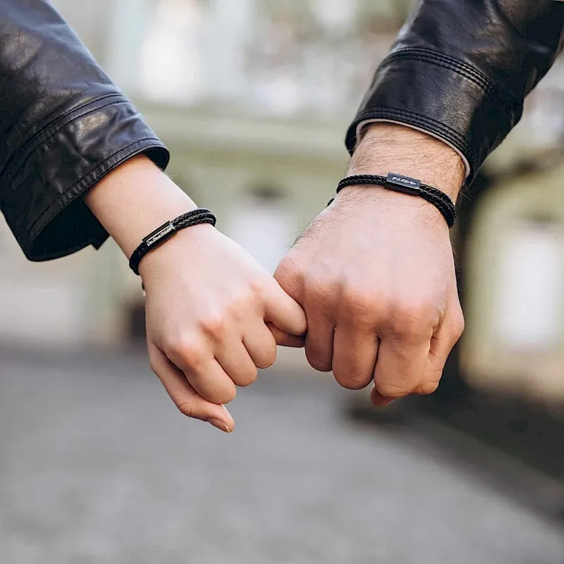 Matching Engraved Bracelets Set for Couples