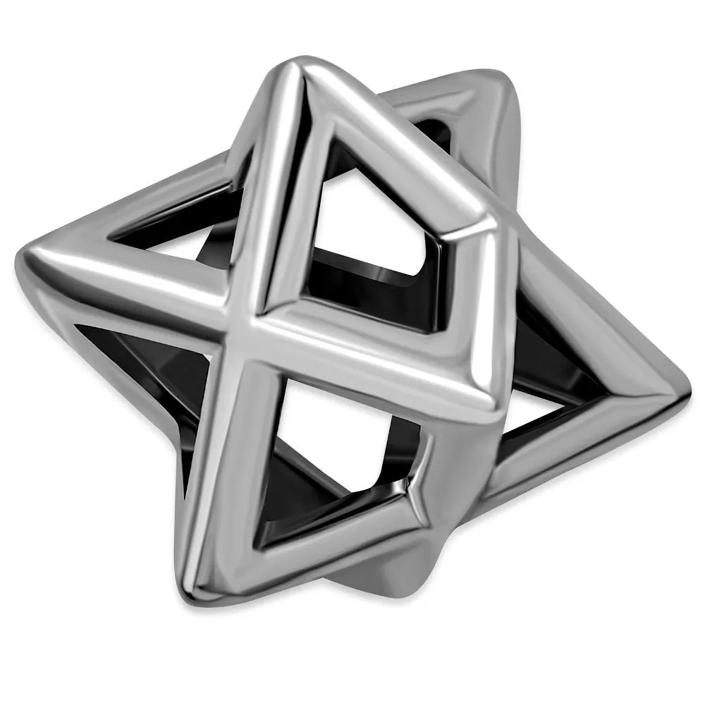 Merkaba Star David Silver Pendant