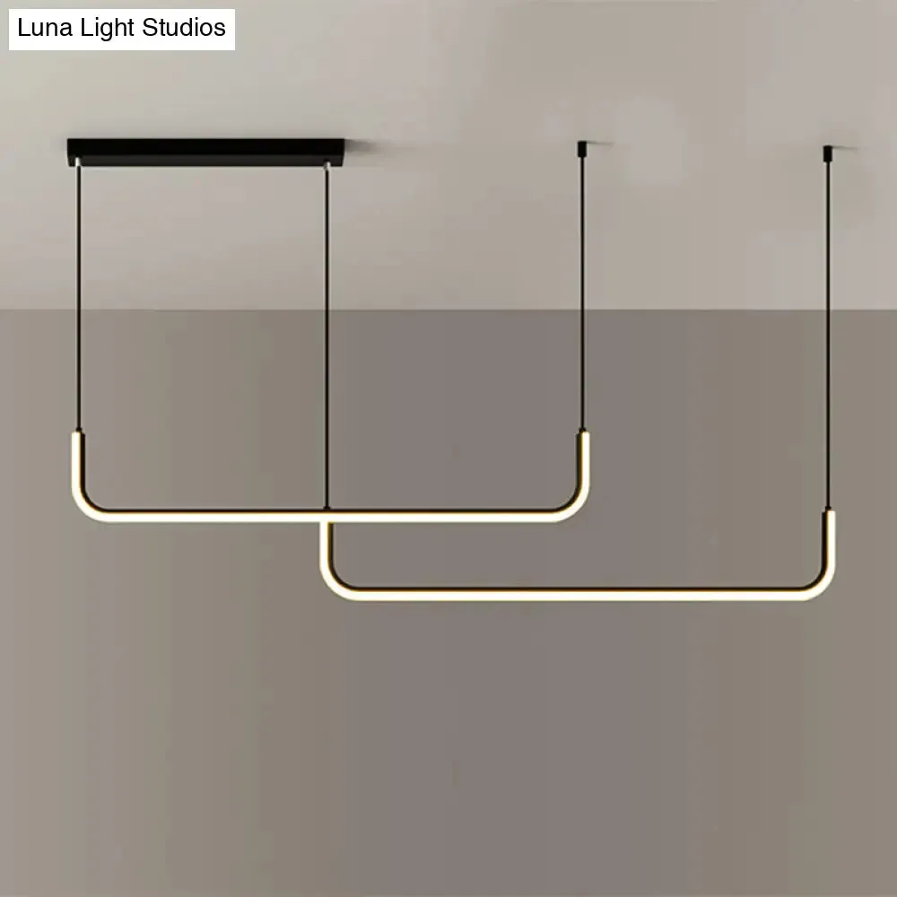 Metal Shade LED Ceiling Light - Simple & Stylish Pendant in Warm/White Light, 35.5"/47" Long