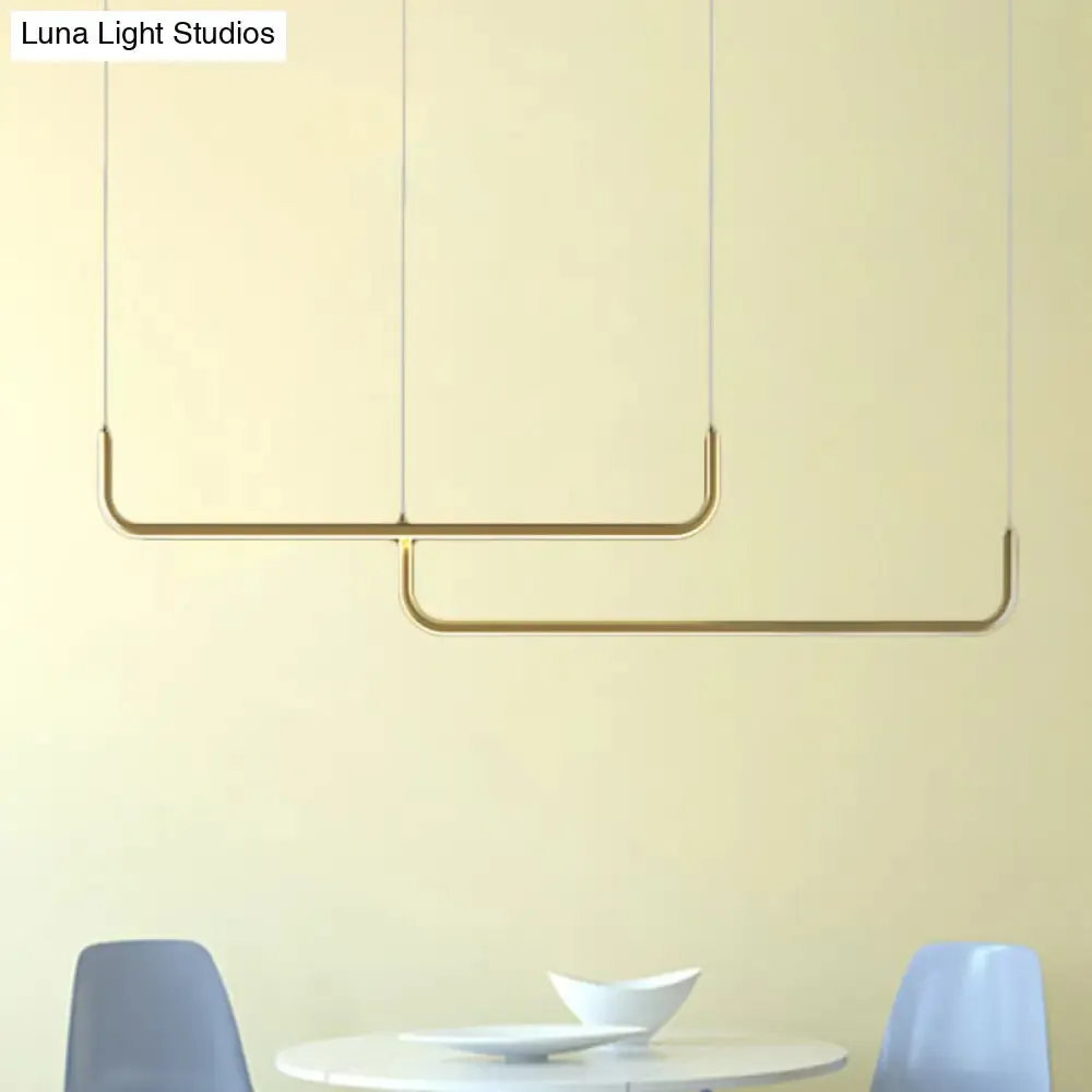 Metal Shade LED Ceiling Light - Simple & Stylish Pendant in Warm/White Light, 35.5"/47" Long