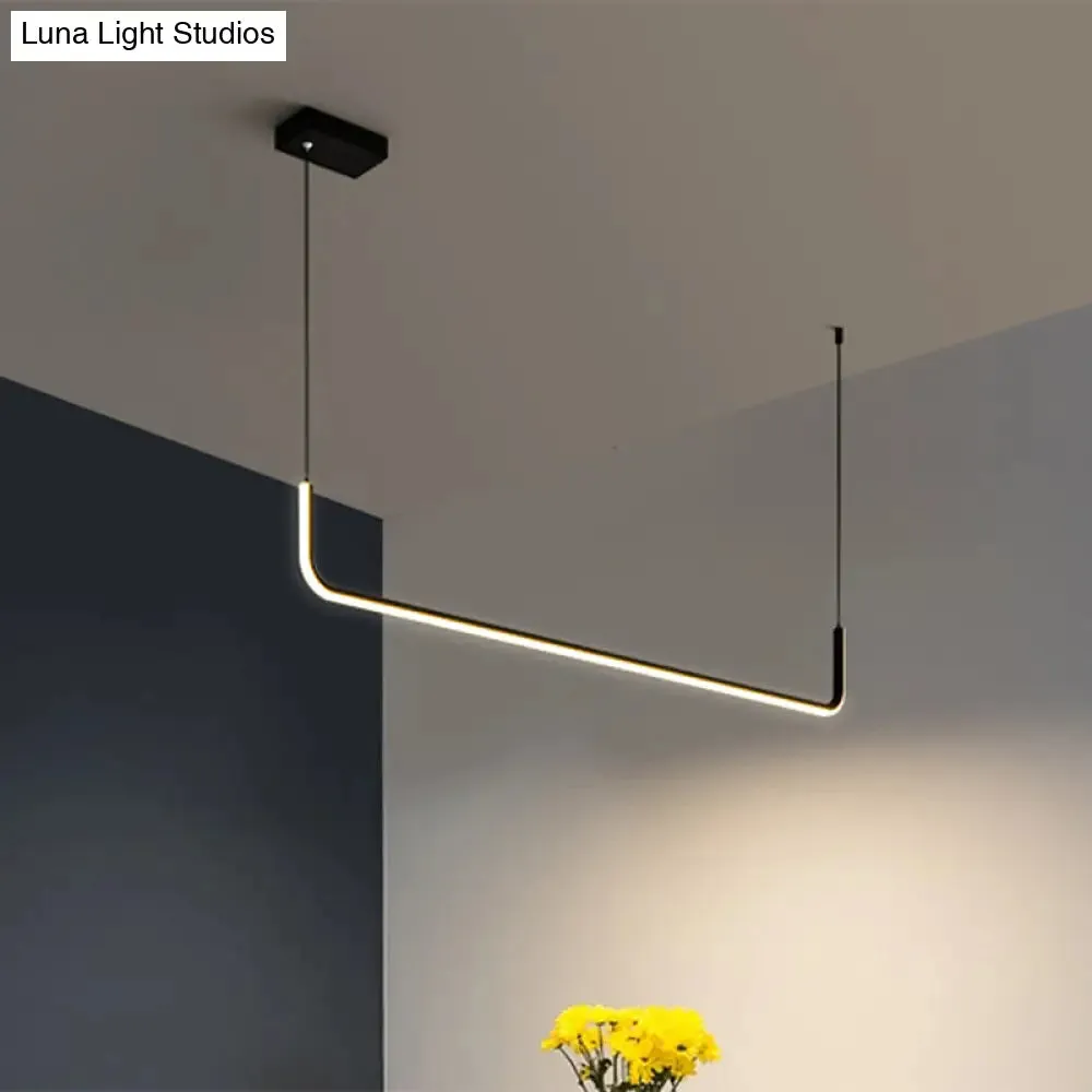 Metal Shade LED Ceiling Light - Simple & Stylish Pendant in Warm/White Light, 35.5"/47" Long