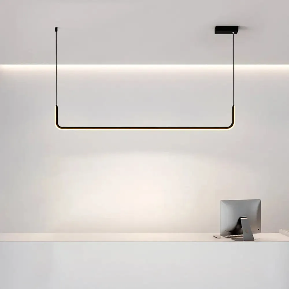 Metal Shade LED Ceiling Light - Simple & Stylish Pendant in Warm/White Light, 35.5"/47" Long