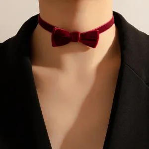 Mini Velvet Bow Tie Choker Necklace