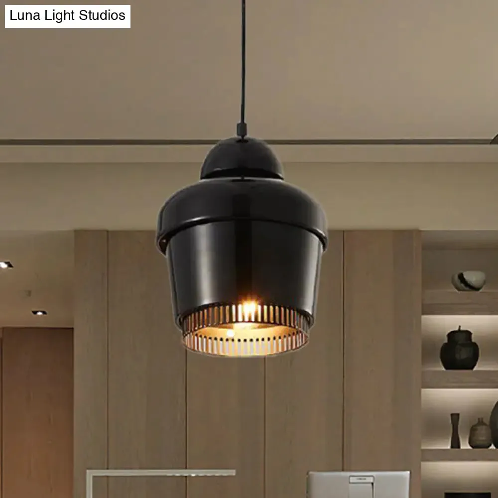 Modern Black/White/Chrome Jar Pendant Ceiling Light - Stylish Iron Hanging Pendant Light