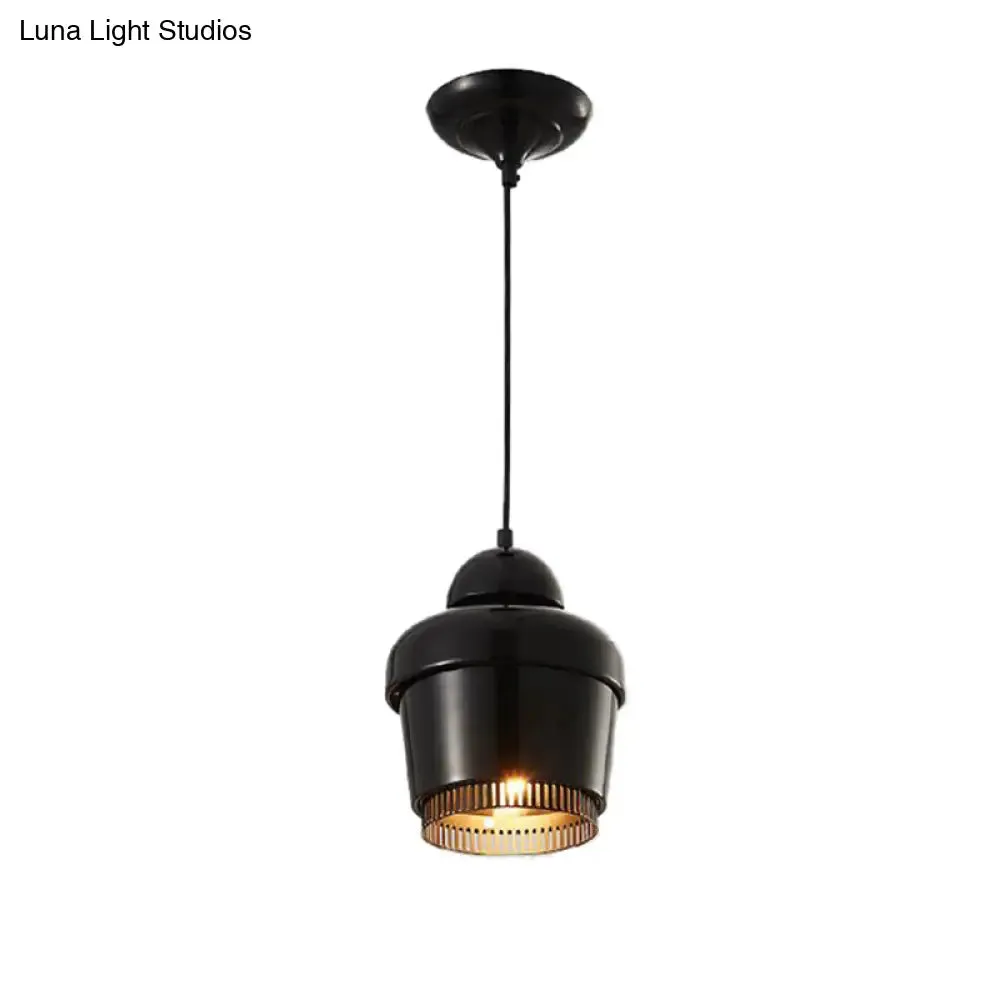 Modern Black/White/Chrome Jar Pendant Ceiling Light - Stylish Iron Hanging Pendant Light