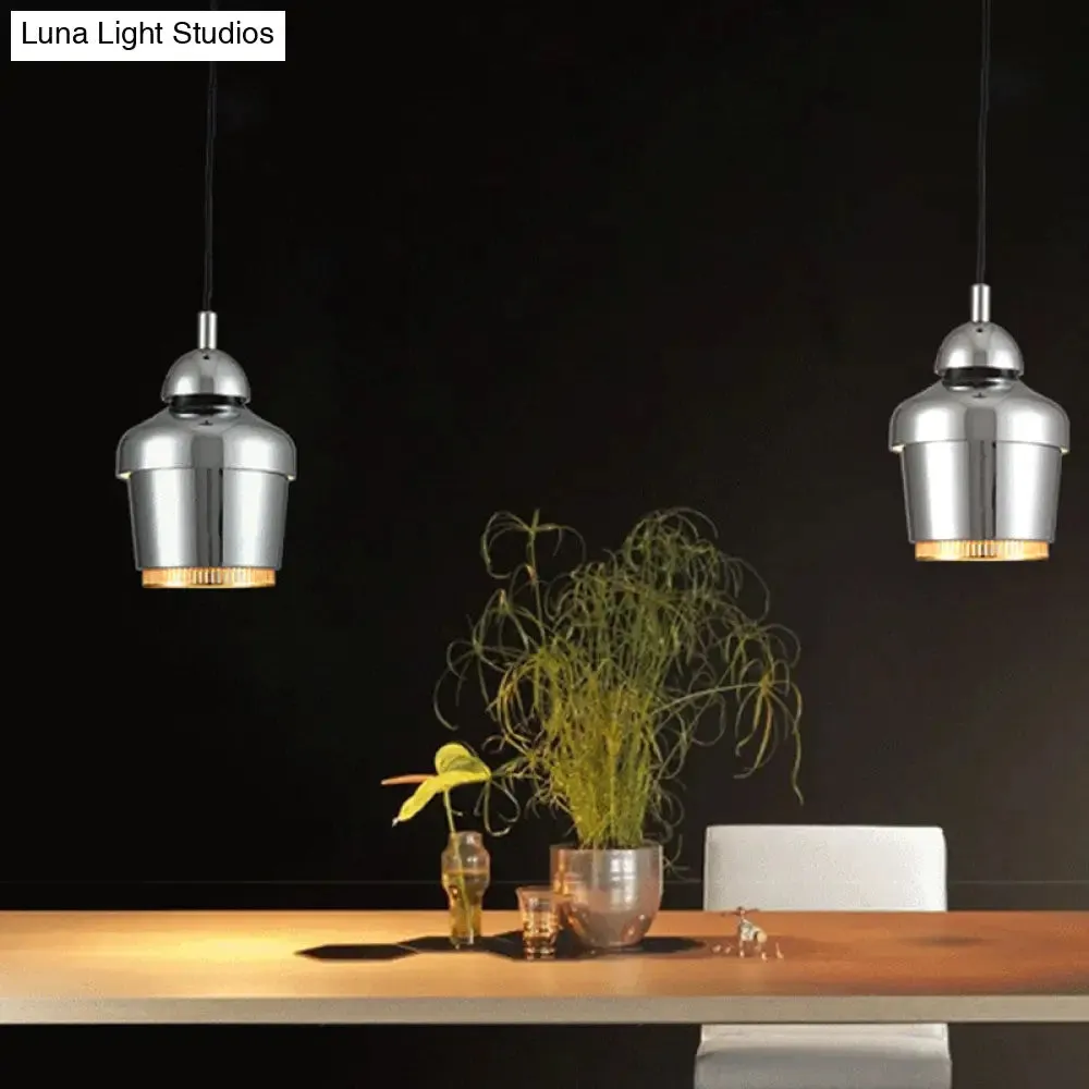 Modern Black/White/Chrome Jar Pendant Ceiling Light - Stylish Iron Hanging Pendant Light