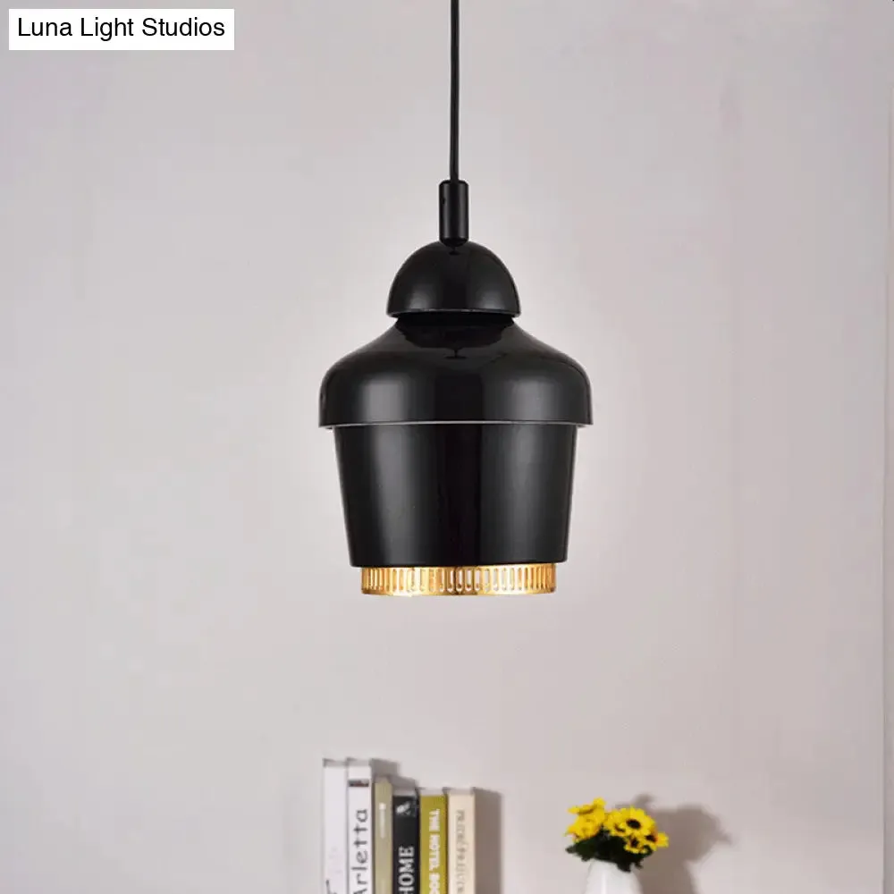 Modern Black/White/Chrome Jar Pendant Ceiling Light - Stylish Iron Hanging Pendant Light